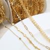 Chapado en Cobre Hojas de Oro Real Cruz Cadena de Perlas Simple DIY Joyería Hecha a Mano Pulsera de Borlas Accesorios para Collares