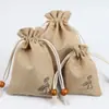 Bolsa de Lino con Flor de Loto Bolsa de Almacenamiento con Cordón Bolsa de Cuentas Bolsa de Almacenamiento Bolsa de Lino con Cordón Bolsa de Regalo con Cordón