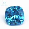 Lote de fábrica 5A Fertilizante Quadrado Mar Azul Zircão Pedra Nua Fertilizante Sintético Quadrado Travesseiro Forma Mar Azul Pedra Zircônia CZ Broca