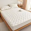 Lençol de Cama Impermeável de Algodão Cru Classe A, Capa de Colchão Transfronteiriça Personalizada, Cobertura de Cama Antiderrapante, Lençol de Cama Acolchoado Meio Coberto com Padrão de Peônia