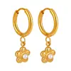 Brincos Pequenos de Florzinhas Novos, Requintados e Modernos Estilo Coreano Ins para Mulheres, Simples e Leve Luxo Aço Titânio Banhado a Ouro PVD Brincos Versáteis