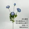 Flores artificiales azul bruma para bodas al por mayor, flores falsas de color bruma oscura para escenario de salón de bodas, decoración floral de fondo de pasillo