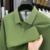 Nova Camiseta de Manga Longa para Homens 2025 Primavera e Outono, Casual de Negócios, 100% Algodão Puro, Camisa Polo Masculina Versátil e Moderna