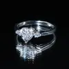 Anel de Moissanita Cor D 1 Quilate Coração para Mulheres Luxo Alto Padrão Prata Esterlina S925 Anel de Pedido de Casamento Presente