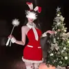 JinXiao Colección SexyNavideña Lencería Coqueta y Seductiva Puro Deseo QQNY Atuendo de Chica Conejita Caliente y Atractivo