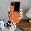 Padrão de couro adequado para capa de celular oppofindn2flip impressão em couro Find N3Flip marca de moda anel transversal