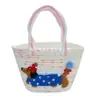 2026 Bolso Tejido de Paja Caricatura Bolso de Mano Gran Capacidad Bolso Tejido Bolso Tote para Mujer Vacaciones en la Costa Bolso de Playa Verano