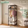 Guarda-roupa de metal estilo aberto, cabideiro de chão para quarto, cabide de roupas doméstico, unidade de prateleira para closet