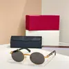 Óculos de Sol de Luxo de Designer para Homens e Mulheres Estrela Moda Retro Oval Clássico Uv400 Novo Ct0464S 0464