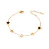 Pulsera de fritillaria en blanco y negro, estilo coreano, sencilla y moderna, de acero de titanio, resistente al color, con forma de corazón hueco que combina con todo para mujer.