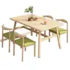 Juego de mesa y sillas de comedor nórdicas para el hogar, económico, tipo apartamento pequeño, mesa de comedor para 4 personas 6 personas, comercial, propiedad de alquiler, mesa de comedor simple