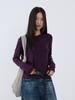 [Oufan] Camiseta Clásica de 10 Colores con Hombro Derecho, Cuello Redondo y Mangas Largas para Mujer, Camiseta Base de Otoño e Invierno, Top Interior 3155