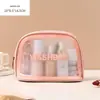 Nova bolsa cosmética transparente de seis peças em pvc, bolsa de lavagem, bolsa para piscina, bolsa de praia, popular na internet, bolsa fosca em pu