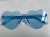 Gafas de sol sin montura en forma de corazón de color gelatina, Gafas de una sola pieza en forma de corazón, Colores deslumbrantes, Estilo transfronterizo