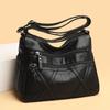 Bolsa de couro macio multicamadas feminina 2024 nova chegada elegante para todas as ocasiões bolsa de mãe de meia-idade e idosa bolsa de ombro de grande capacidade bolsa transversal para mulheres