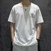 [Entrega rápida] Camiseta de seda de hielo de verano para hombre, cuello redondo, ropa de secado rápido, mangas cortas, transpirable, tallas grandes, camisetas deportivas holgadas para hombre