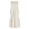 Vestido Floral Sem Manga Tridimensional Miyake Verão Feminino 2026 Novo Decote V Moda Jovem Vestido Midi Bufante para Mulheres