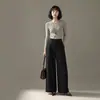 Outono 2026 Novidades Moda Feminina Calças de Pernas Largas Elegantes Cintura Alta Emagrecimento Casuais Calças de Pernas Largas Femininas