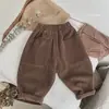 Pantalones Largos Estilo Nuevo Primavera y Otoño 2025 para Niños y Niñas, Pantalones Casuales con Estilo para Niños Pequeños, Pantalones Rectos de Pana Versátiles para Bebés, Modernos