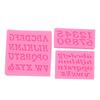 Novo conjunto de três peças de letras digitais grandes, molde de açúcar, molde de silicone, decoração de bolo, molde de açúcar
