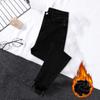 Calça jeans feminina de cintura alta grossa com forro de lã de inverno, nova calça lápis justa e quente estilo coreano, calça lápis elástica para todos os tipos de combinações