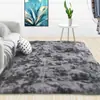 Tapete de lã longa tingida com veludo pvvelvet simples e transfronteiriço, tapete de cor gradiente, mesa de centro, sala de estar, quarto, tapete de chão, entrega de uma peça