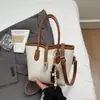 Bolsa de Balde Portátil para Mulheres, Novo Estilo Primavera 2026, Bolsa Tote Patchwork, Bolsa de Ombro da Moda Tendência, Bolsa Transversal Retro