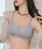 Sujetador de Tirantes de Letras de Gelatina Sin Costuras, Sujetador Push-Up Inalámbrico con Copa Fija Transpirable para Mujer, Soporte Suave