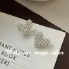 Estilo Coreano Outono e Inverno Luxo Acessível Indústria Pesada Novo Prata de Lei S925 Bolas Contas Trançado Coração Brincos Design de Nicho High-End