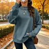 Amazon Europa América 2026 Otoño Invierno Nuevo Transfronterizo Color Sólido Cuello Semi Alto Suéter Versátil Manga Larga Sudadera con Capucha para Mujer