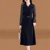 (En stock)Con CinturónReductor de Edad Elegante 2026 Nuevo Ocasión Formal Sensación de Alta Gama Vestido D10164