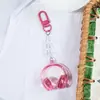 Pingente de fone de ouvido em acrílico, laca de cor sólida galvanizada transparente, corrente de celular estilo ins, chaveiro de bolsa, acessório DIY atacado