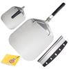 Herramienta de transferencia de pizza de 12 pulgadas pala para pizza móvil pala para pizza plegable pala para pizza de aluminio con mango plegable de plástico