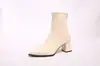 Botas Martin retrô estilo francês com bico fino para mulheres, novo modelo outono e inverno 2026, salto grosso, zíper traseiro, botas curtas, botas da moda slim-fit