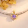 Colgante Transfronterizo Estilo Europeo y Americano Cobre Morado Microincrustado Circonita Accesorios de Joyería DIY de Alto Grado Personalizados Comercio Exterior Accesorios Versátiles