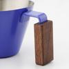 Taza de café concentrado italiano 100ml oz taza acero inoxidable taza de extracción morada mango de madera de nogal taza de líquido de café