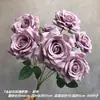 Tecido de lã 7 cabeças buquê de rosa diamante flor de simulação flor rosa flor de casamento material de flor flor de mão decoração de casa flor artificial