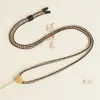 Cordón para Colgante de Hoja Tejida con Hilo Dorado, Cordón Hecho a Mano de Dos Colores y Cuatro Hilos, Collar Unisex, Colgante de Jade, Cordón Liso