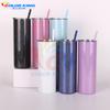 Copo Portátil Cintilante Fino Perolado com Mudança de Cor 20oz Sublimável Imprimível DIY Portátil Isolado e Copo Reto Bebível