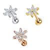 Brincos de rosca Amazon femininos joias de piercing em aço inoxidável brincos prego de osso flor cartilagem tragus