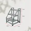 Escada de Degraus Espessada para Armazém, Casa e Uso Industrial, com Corrimãos, Três ou Quatro Degraus, com Rodas, Escada de Escalada Móvel