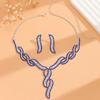 Conjunto de joias europeu e americano Garra Cadeia Diamante Completo Conjunto de Três Peças Colar Brincos Brincos Pulseira Jantar Vestido Acessórios de Jóias