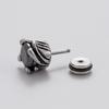 Nuevos aretes de piercing para hombre de fundición de acero inoxidable incrustados con circón negro moda personalidad tendencia aretes para hombre individuales