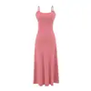 Vestido camisola puramente sedutor de um ombro só com ajuste na cintura e bojos para mulheres, vestido longo de malha slim fit em A para o verão, estilo hot girl