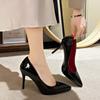 Comércio Exterior Tamanho Grande Estilo Europeu e Americano Salto Alto Agulha Boca Rasa Bico Fino Sapatos Femininos Profissionais Slim Todas as Estações Salto Alto Pronto para Venda