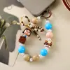 Dopamina Muñeca Popular Bonita con Cuentas Cadena para Teléfono Móvil Colgante Joyería Regalo Llavero Portátil Anti-Pérdida