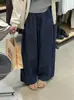 Pantalones de lino versátiles de verano con cordón, estilo abuela, pantalones vaqueros rectos de nueve puntos 1917