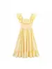 Vestido Popular de la Marca Z de Estilo Europeo y Americano Transfronterizo de Botones Sencillos con Cintura Ajustada, Ropa de Moda para Mujer en Aliexpress, Rayado en Cuatro Colores con Volantes Za