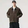 Chaqueta de Trabajo Americana Retro Detroit de Gamuza con Solapa para Hombre 2025 Otoño Nueva Chaqueta Holgada Ropa para Hombre