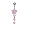 Venta Directa de Fábrica de Popular Joyería para Piercings de Acero Inoxidable con Forma de Flor, Gota de Agua y Circonita, Anillos para el Ombligo